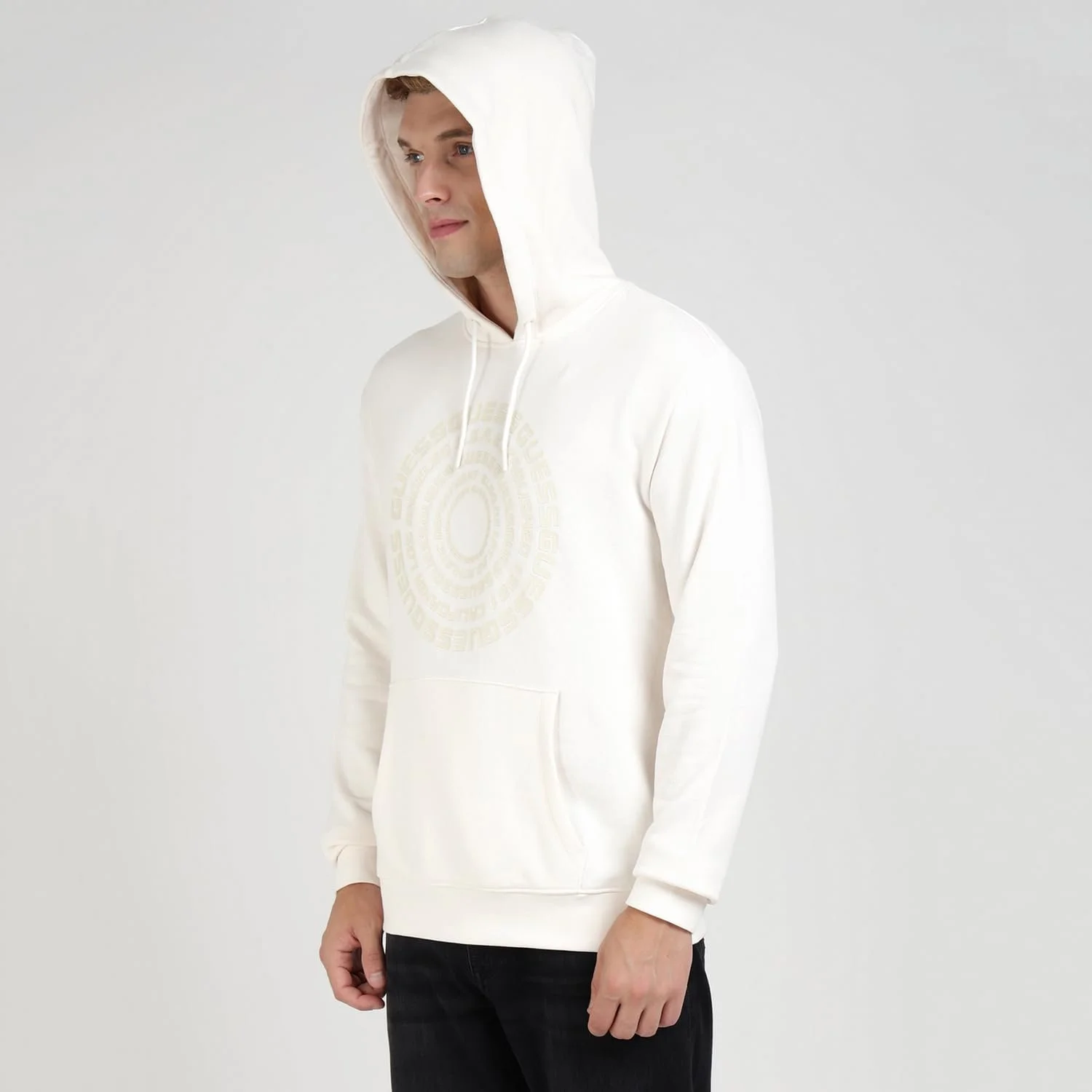 Бавовняна суміш Толстовка з капюшоном GUESS Білий Salzweiß, 40, фото №5 Бавовняна суміш Толстовка з капюшоном GUESS Білий Salzweiß, 40, фото №5