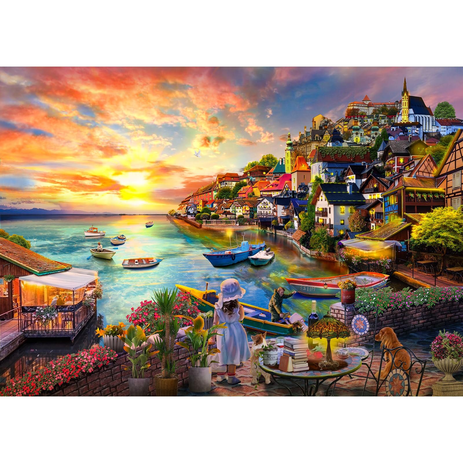 Пазли HUADADA Girls by the Sea 1000 елементів, фото №1