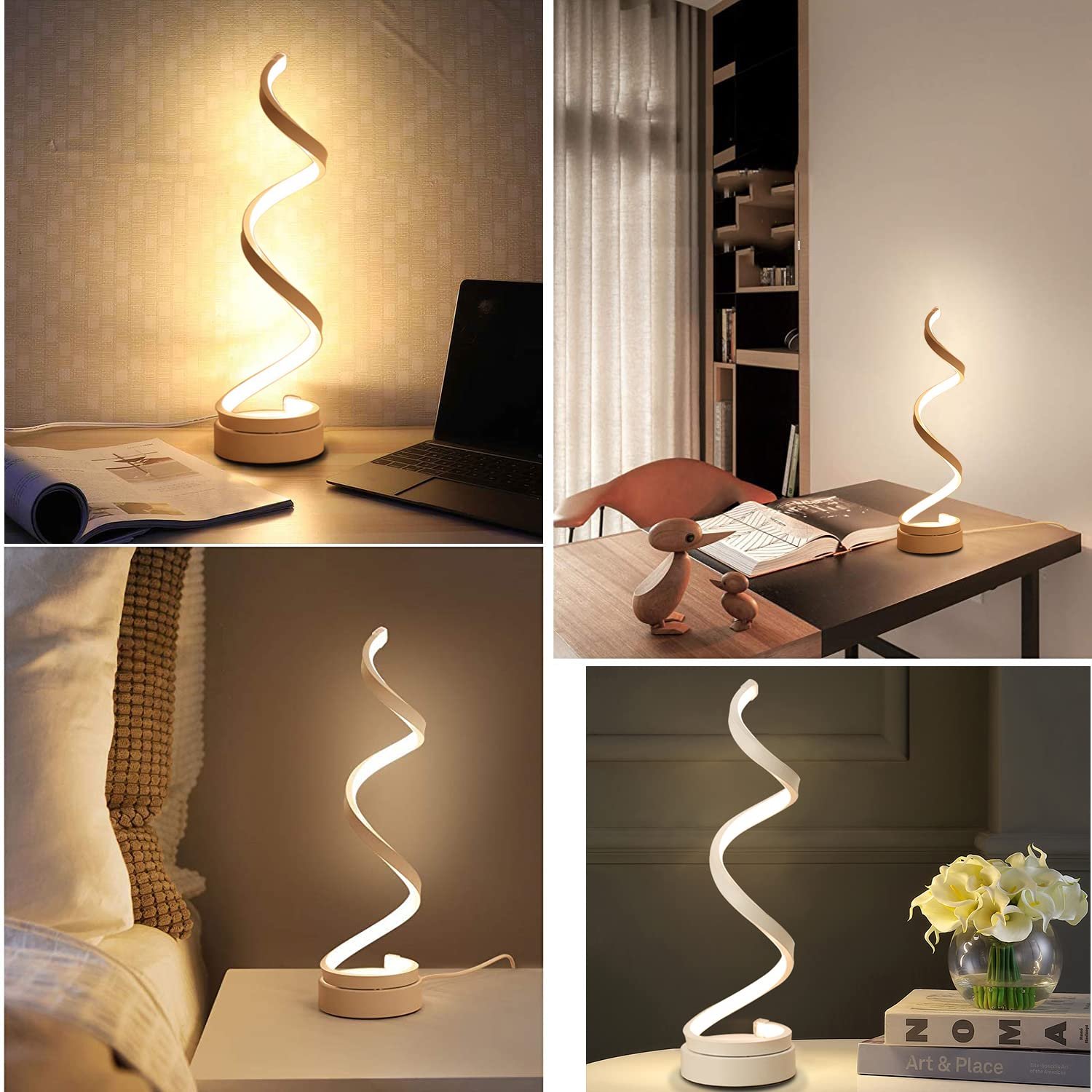 Настільна лампа ELINKUME LED Spiral Shape, фото №4