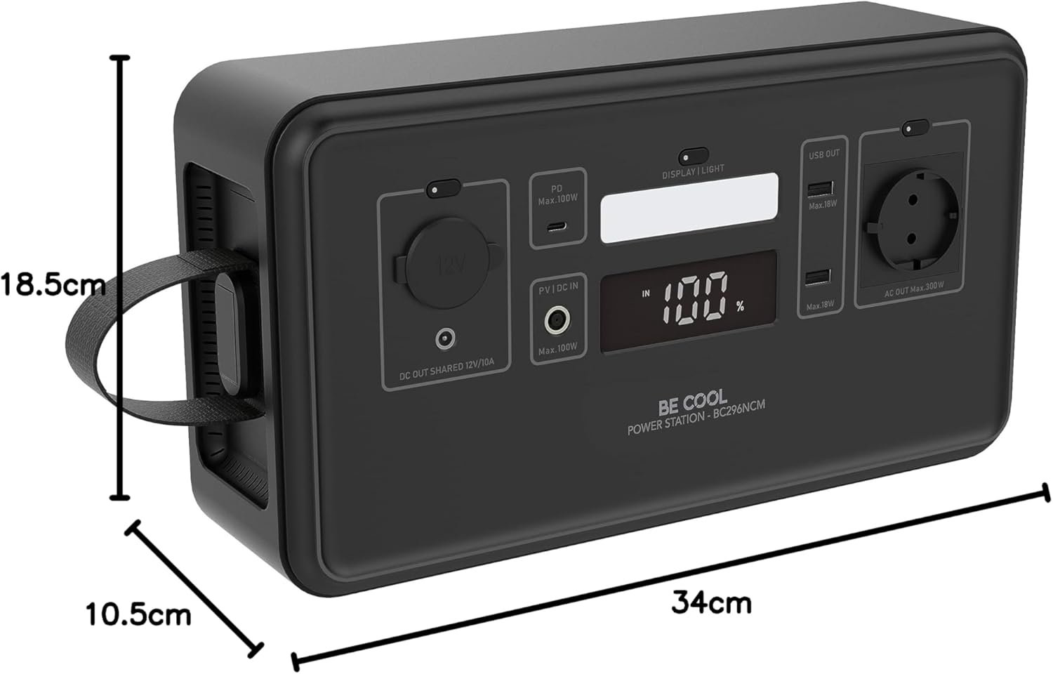 Зарядна станція BE COOL BC296NCM 500 Вт / 300 Вт / 296 Вт*год / Чиста синусоїда, фото №7