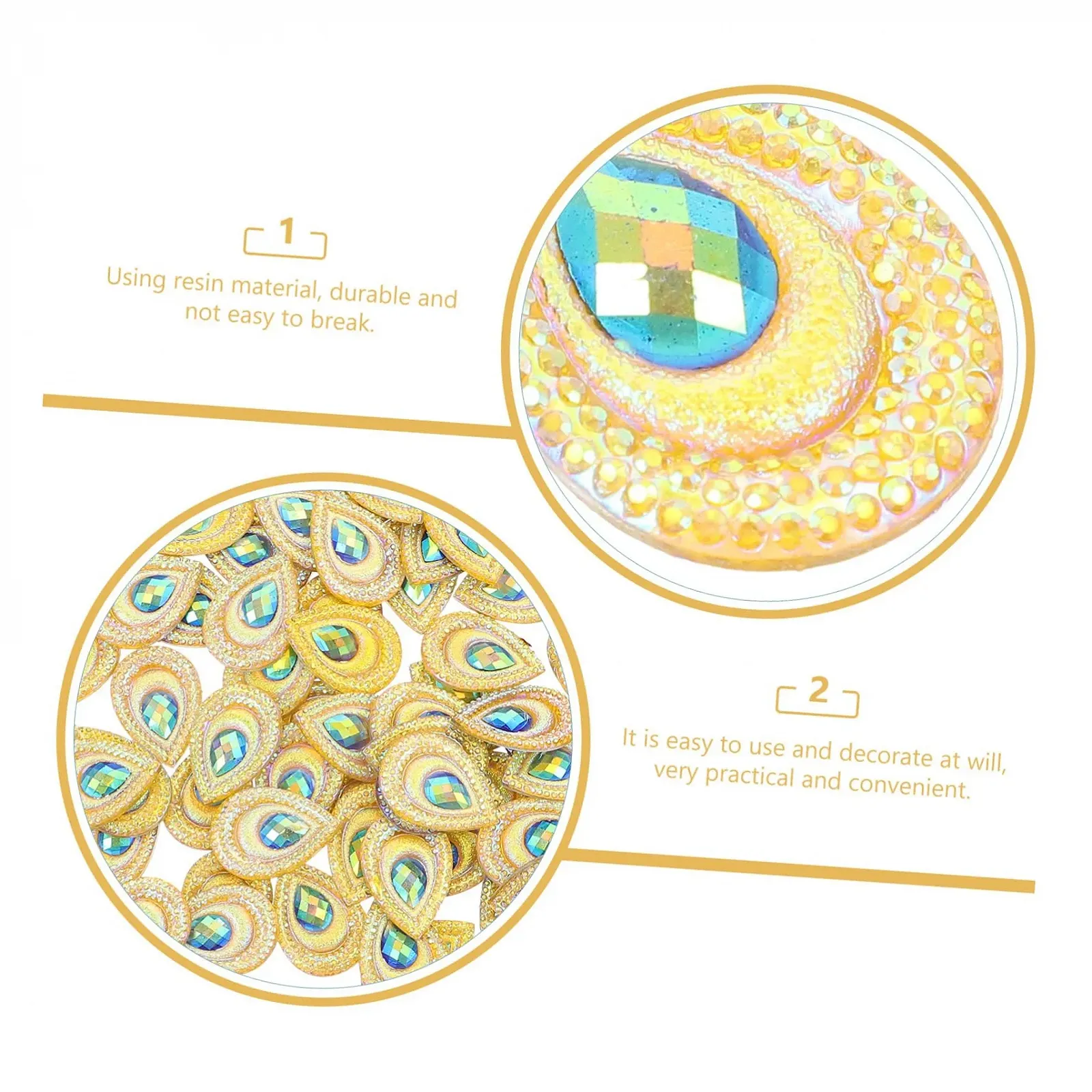 Прикраса Крапля NUOBESTY Набір Смола Діамант Декоративні прикраси Краплі води Плоска задня частина, фото №8