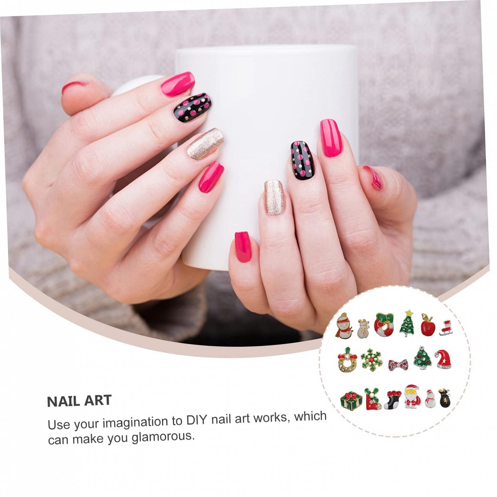 Наклейки для нігтів POPETPOP різдвяний декор з блискітками, фото №5