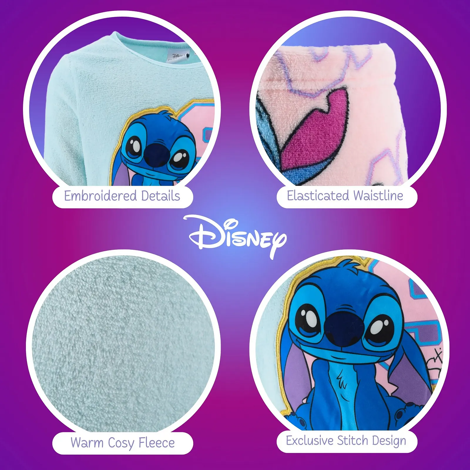 Піжама Disney Lilo and Stitch для дівчат, оксамитова футболка та довгі штани, фото №6 Піжама Disney Lilo and Stitch для дівчат, оксамитова футболка та довгі штани, фото №6