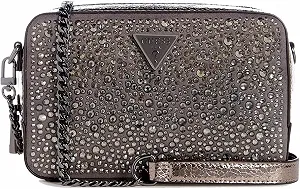 Женская текстильная сумка Guess - Lua Mini Crossbody Top Zip Серебристый - Фото 1