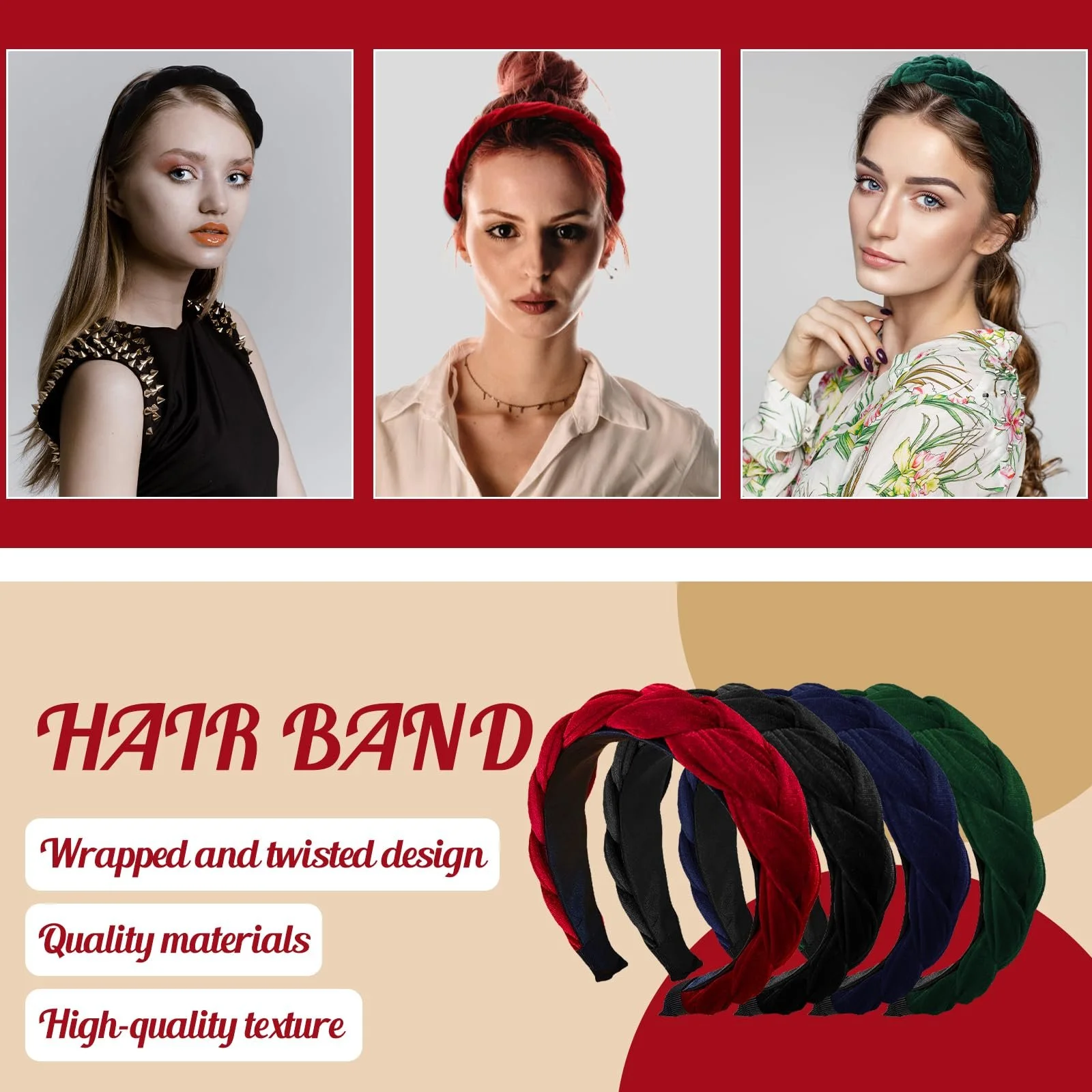 Обруч Оксамитовий Плетений, фото №4