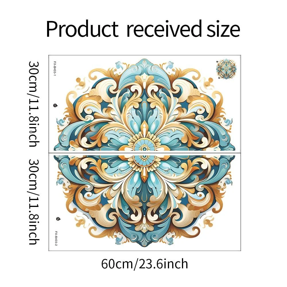 Наклейка на стену HGDESIGN Мандала Сине-зеленая 56 x 56 см, фото №6