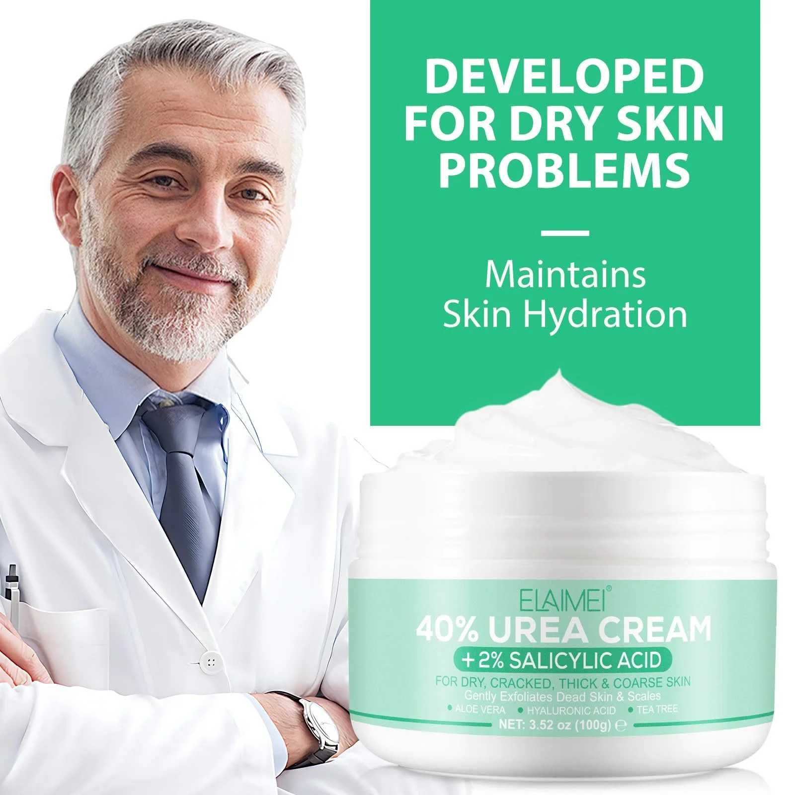 Крем для ног Urea Cream 40% Plus с 2% салициловой кислотой увлажняющий для стоп и рук 100 г, фото №7