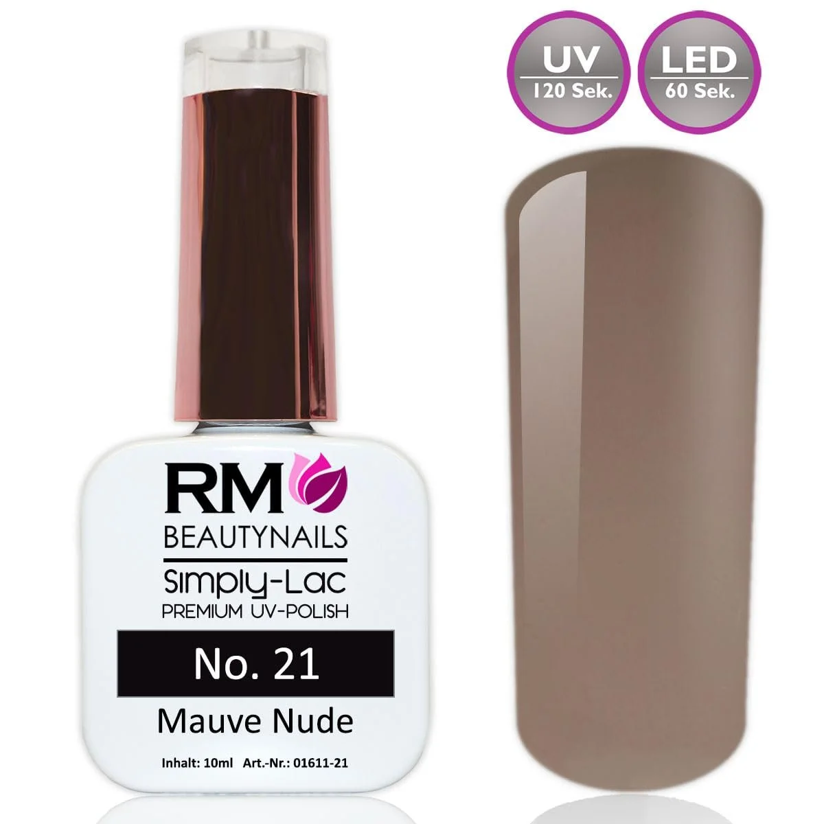 Гель-лак Simply-Lac Premium № 21 Mauve Nude Beige, 10 мл, фото №2 Гель-лак Simply-Lac Premium № 21 Mauve Nude Beige, 10 мл, фото №2