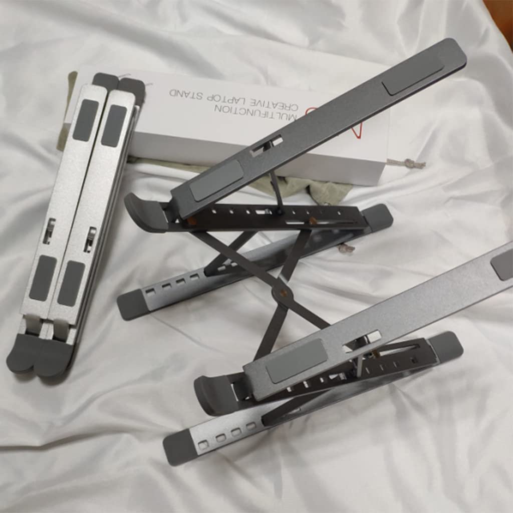 Подставка для ноутбука настольная алюминиевая, регулируемая, охлаждающая, противоскользящая, фото №7