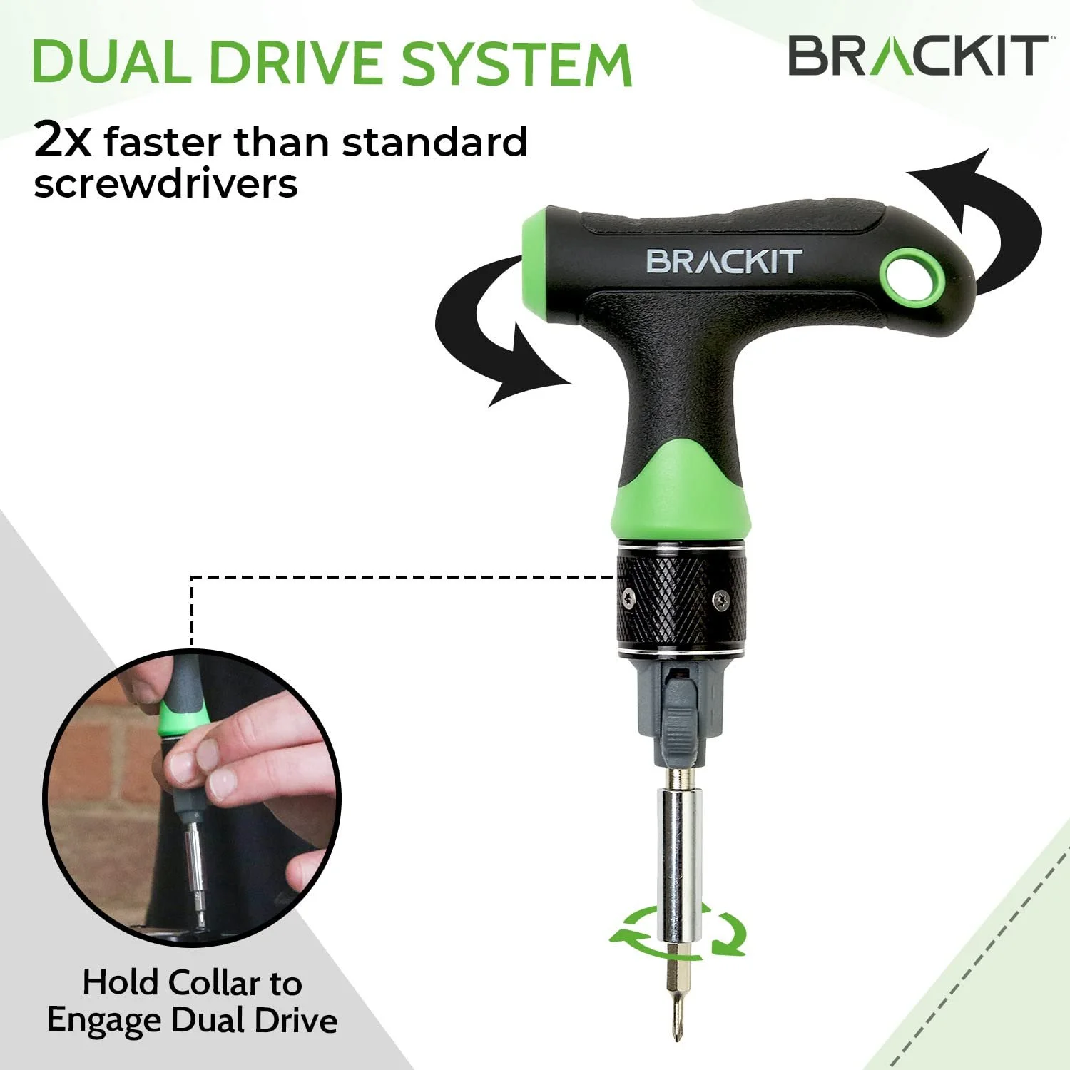 Набір Brackit Double Drive Ratchet T-Handle викрутка і біти 22-шт Precision, фото №3