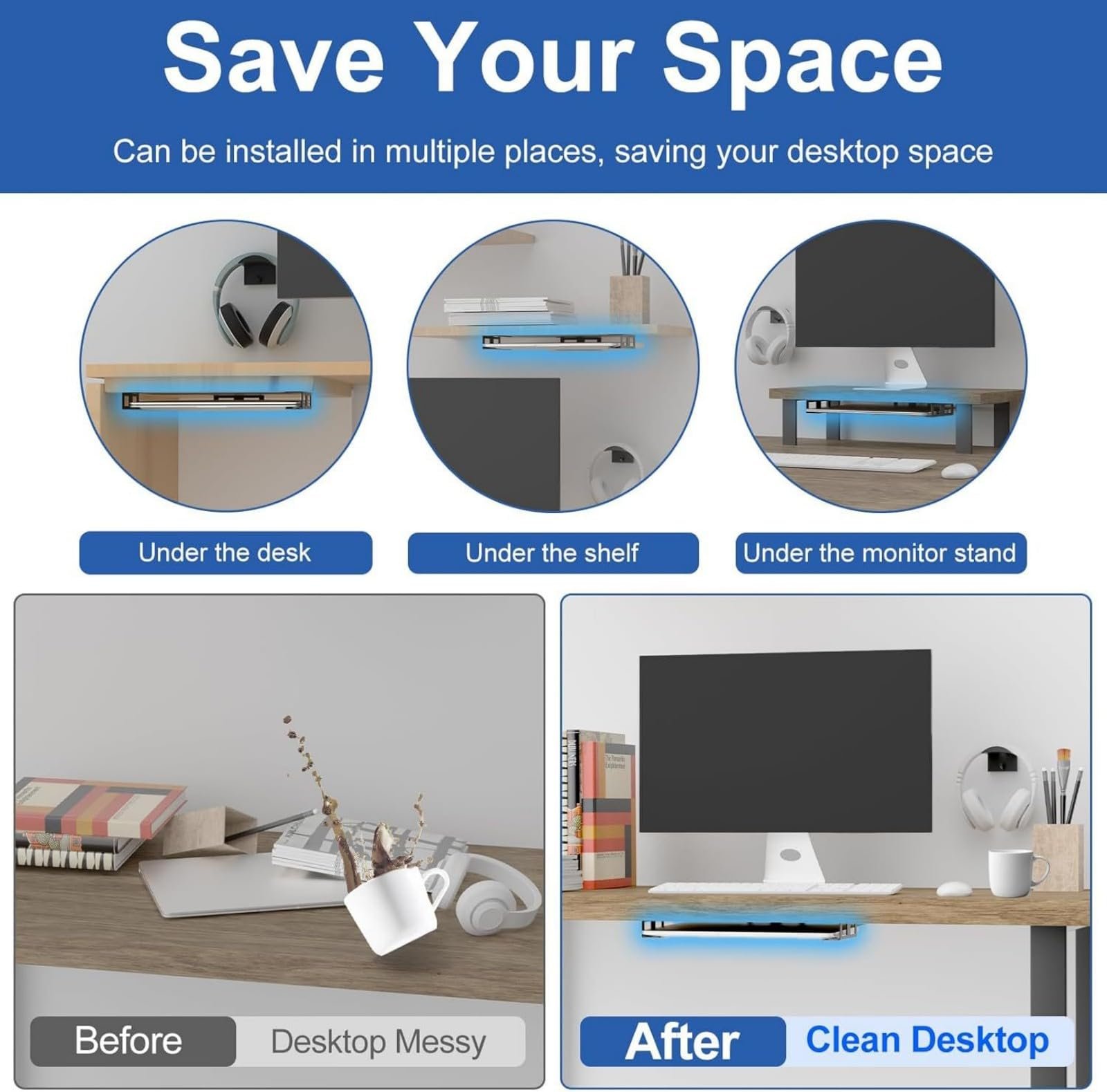 Держатель для ноутбука Robuste под стол с крепежным винтом, компактный кронштейн, полка для хранения ноутбука под столом для устройств, фото №2 Держатель для ноутбука Robuste под стол с крепежным винтом, компактный кронштейн, полка для хранения ноутбука под столом для устройств, фото №2