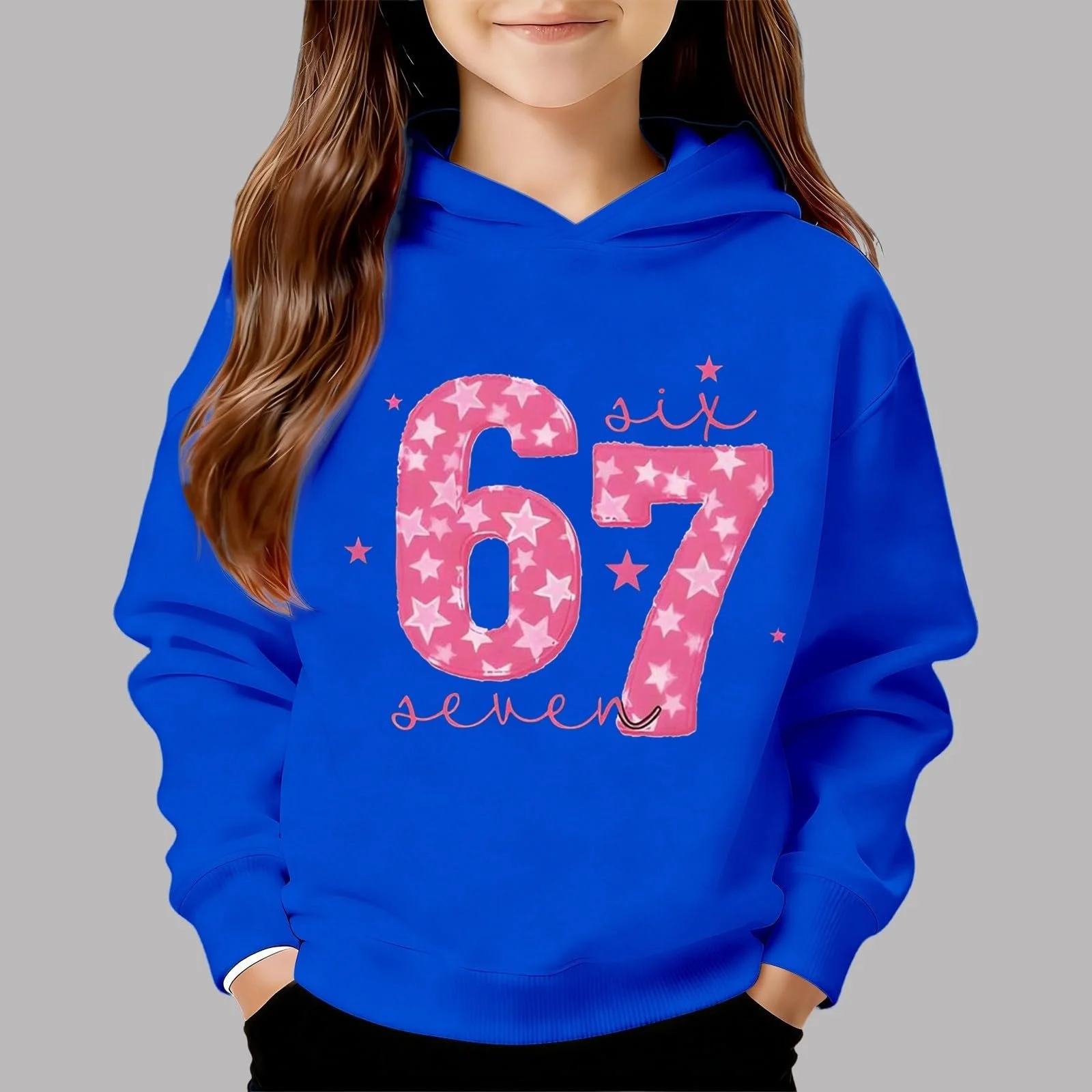 Толстовка з капюшоном для дівчат, з принтом, з м’якого флісу, мила повсякденна графіка для малюків і підлітків, фото №3 Толстовка з капюшоном для дівчат, з принтом, з м’якого флісу, мила повсякденна графіка для малюків і підлітків, фото №3