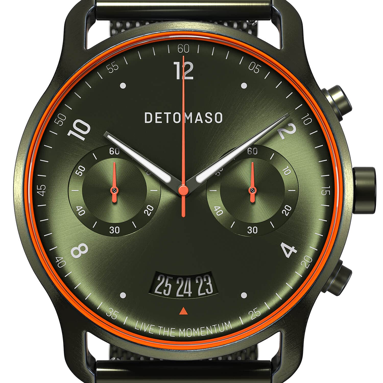 Чоловічий годинник аналоговий кварцовий DeTomaso Sorpassso Velocita Olive Orange, оливковий, фото №4