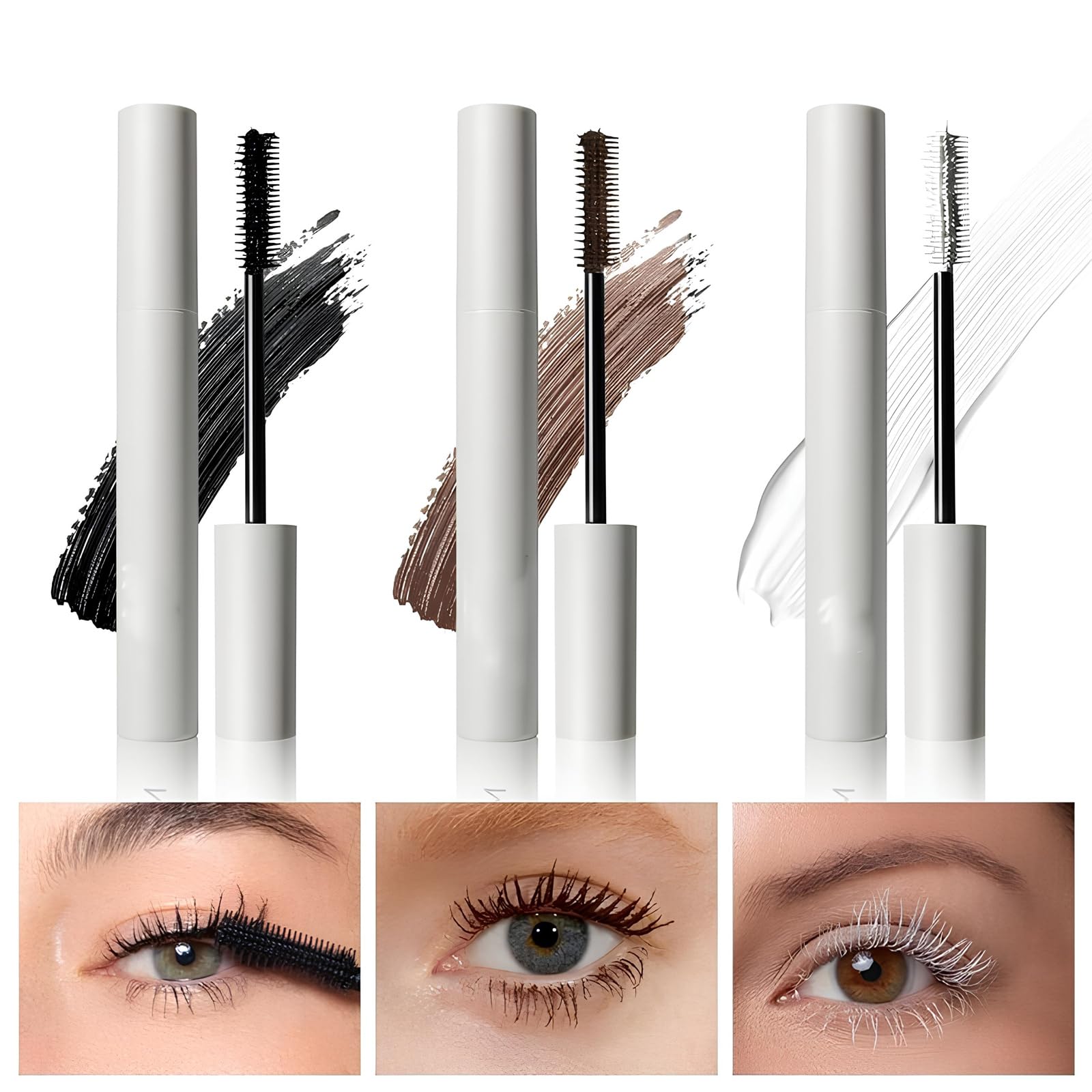 Туш для вій Long Lasting, Voluminous, False Lash Effect, Curl and Volume, Sculpted White, фото №2