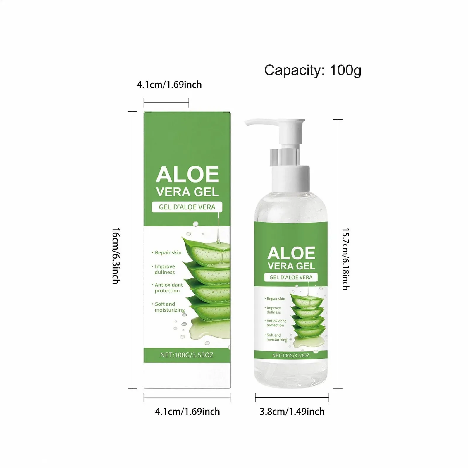 Гель зволожуючий багаторазовий Compact Natural Sun Repair Gel 100 г, 15 x 4 см, фото №6