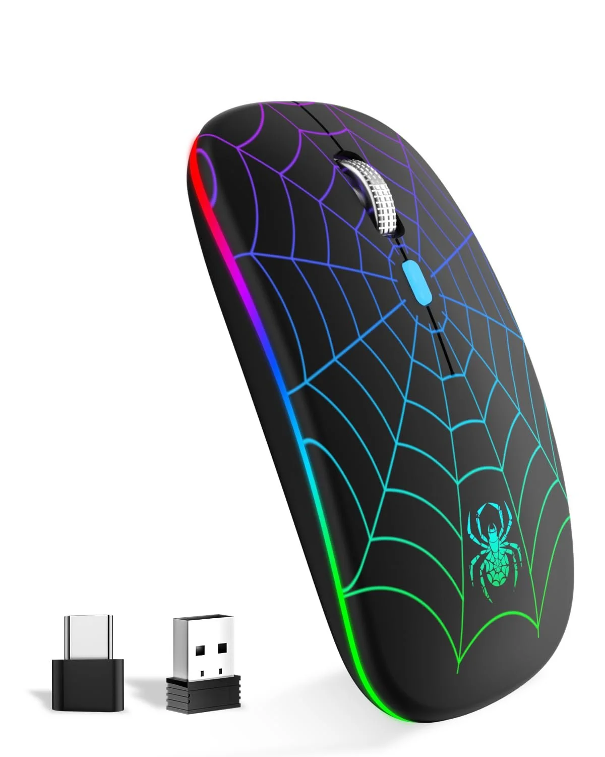 Миша Бездротова SZO Перезаряджувана Ергономічна 7 кольорів RGB з USB та Type-C Конвертером Регульована точність (800/1200/1800), фото №1 Миша Бездротова SZO Перезаряджувана Ергономічна 7 кольорів RGB з USB та Type-C Конвертером Регульована точність (800/1200/1800), фото №1