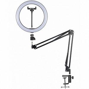 Кольцевая светодиодная Led Лампа 26 см и металлический Пантограф кольцевой свет селфи - Фото 1