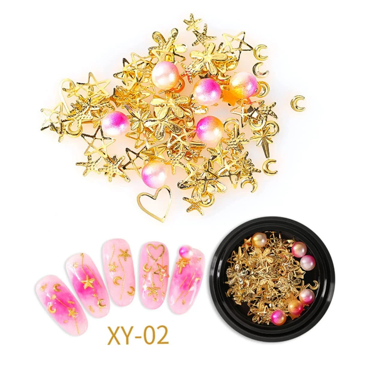 Украшения для ногтей WOONEKY, 5 шт., золотые, фото №5