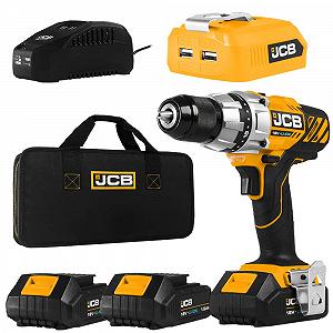 Дриль-шуруповерт JCB 18V 3x1.5Ah Акумулятор + USB - Фото 1