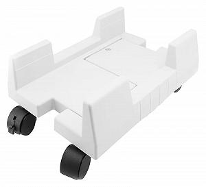 Подставка для компьютерной башни, держатель ЦП, мобильная подставка для настольного ПК, универсальный держатель корпуса ПК, тележка для крепления мейнфрейма ПК с роликовыми колесами, мобильный стол (белый) - Фото 1