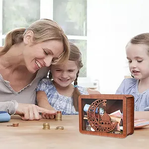 Скарбничка дерев'яна Spardose Aus Holz з лічильником на 10000 євро synthetic.ua - Фото 1