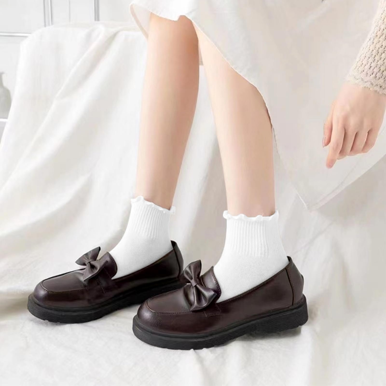 Носки с рюшами ZOCONE Хлопковые носки с рюшами Белые 35-38, фото №5