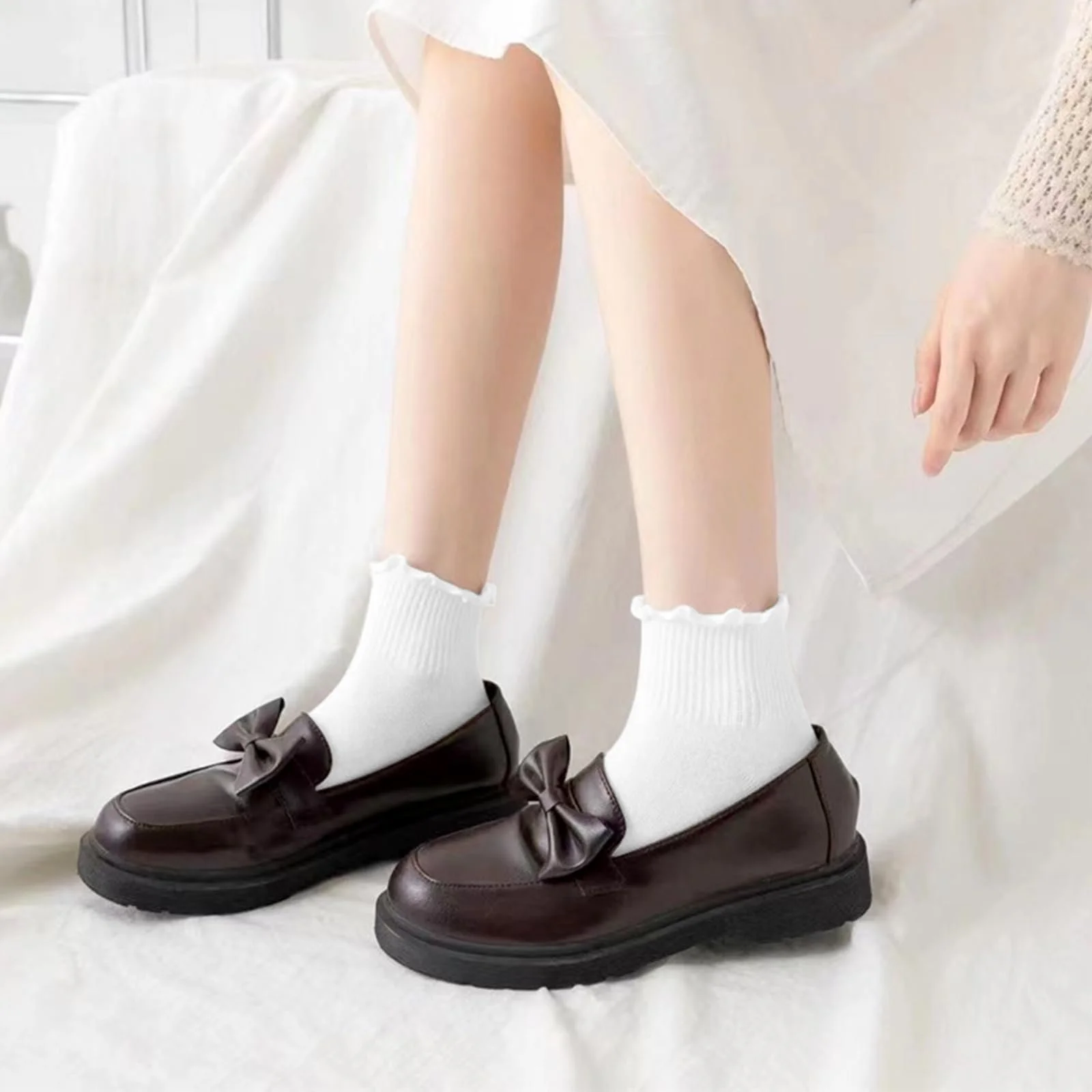 Носки с рюшами ZOCONE Хлопковые носки с рюшами Белые 35-38, фото №5 Носки с рюшами ZOCONE Хлопковые носки с рюшами Белые 35-38, фото №5