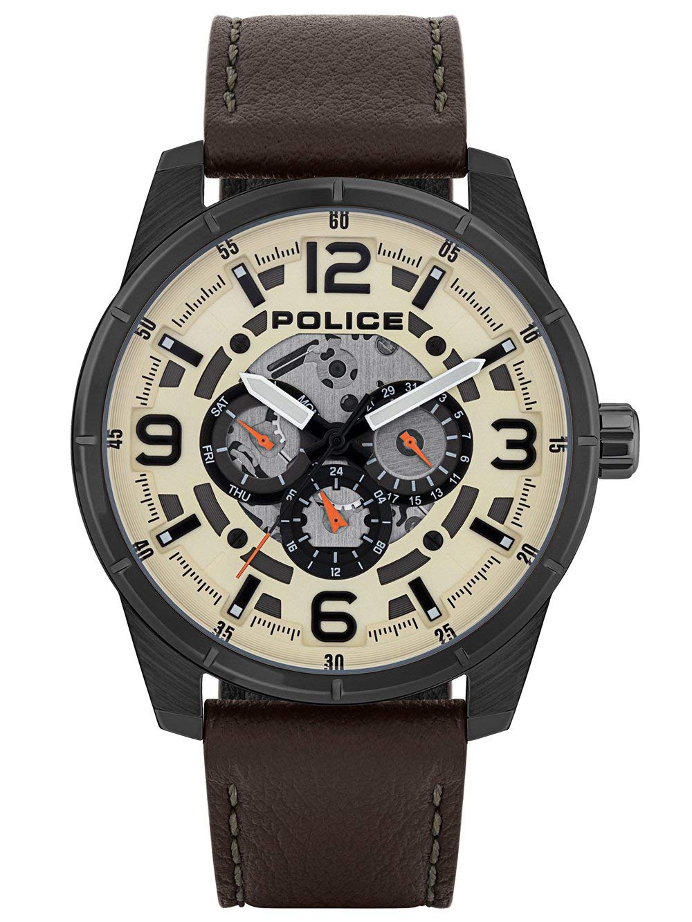 Годинник Police PL15663JSU.14 аналоговий кварцовий унісекс з шкіряним ремінцем, браслет, фото №2