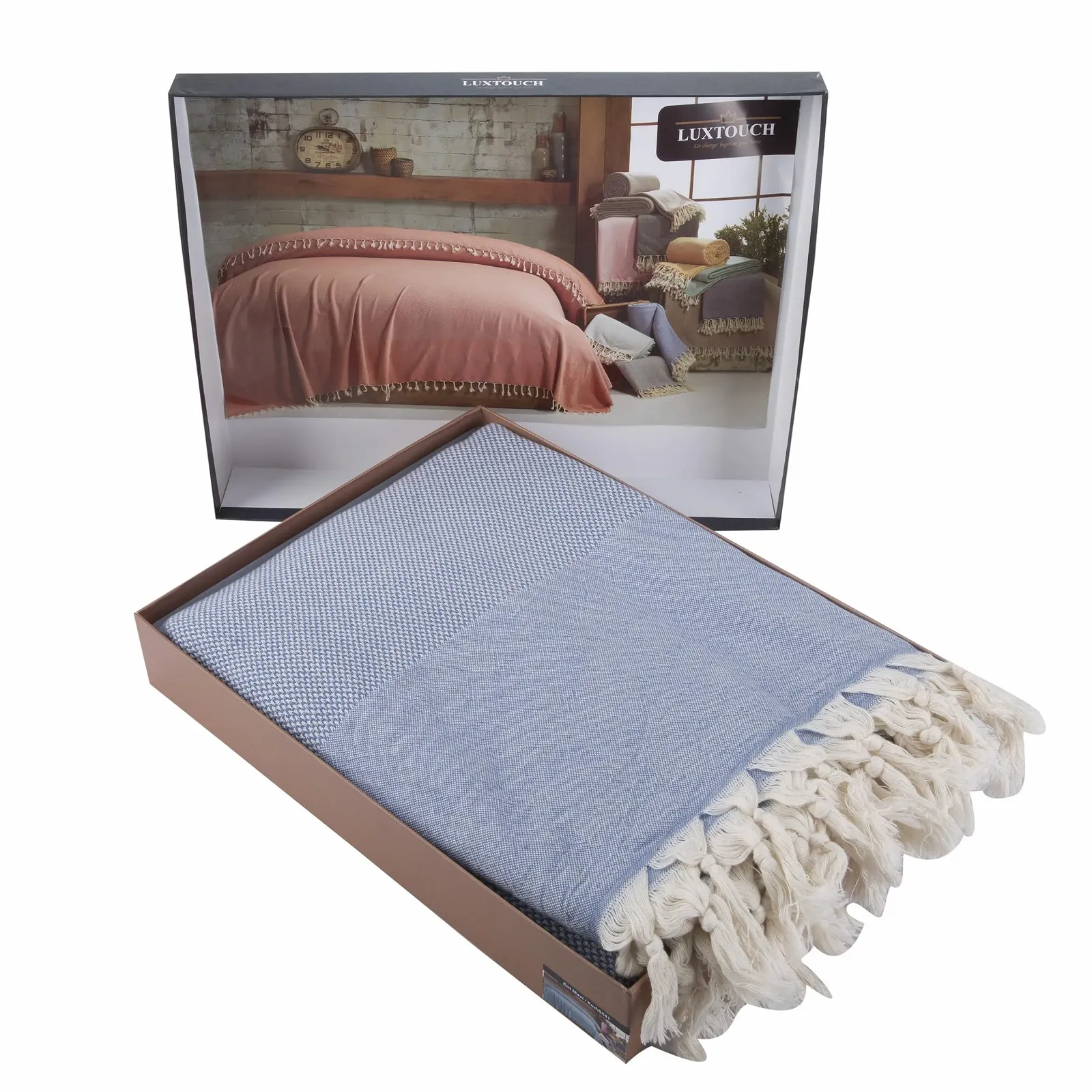 Покрывало Mixibaby LuxTouch Хлопок 220 x 240 см Синий, фото №1