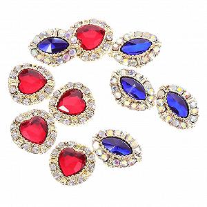 Набор украшений для ногтей (10 шт.) Подвеска-сердце Стекло - Фото 1