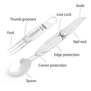 Прибор KniSFor KT5011 Utensil Tool 3-в-1 Нож Ложка Вилка synthetic.ua - Фото 1