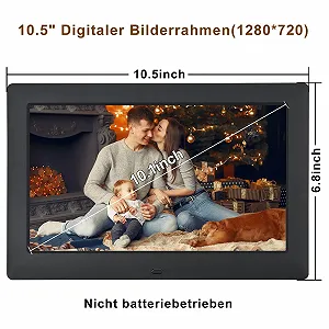 Цифровая фоторамка TSITSC 10.5 дюйма 1280 x 720 IPS Календарь Часы Музыка Черная synthetic.ua - Фото 1