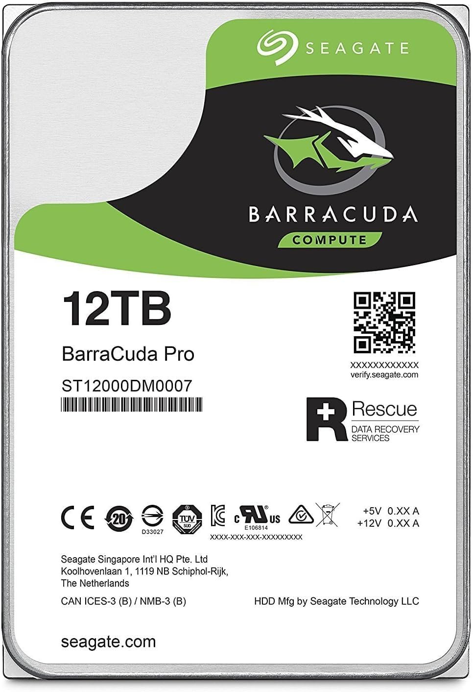 Жесткий диск Seagate BarraCuda Pro 12ТБ 7200об/м 250 МБ/с 3.5" SATA III (ST12000DM0007), фото №2