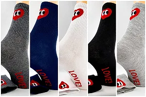 Женские спортивные носки, набор 5 пар, цветные носки с мотивами сердца и надписью Love!, размеры 35/42 synthetic.ua - Фото 1