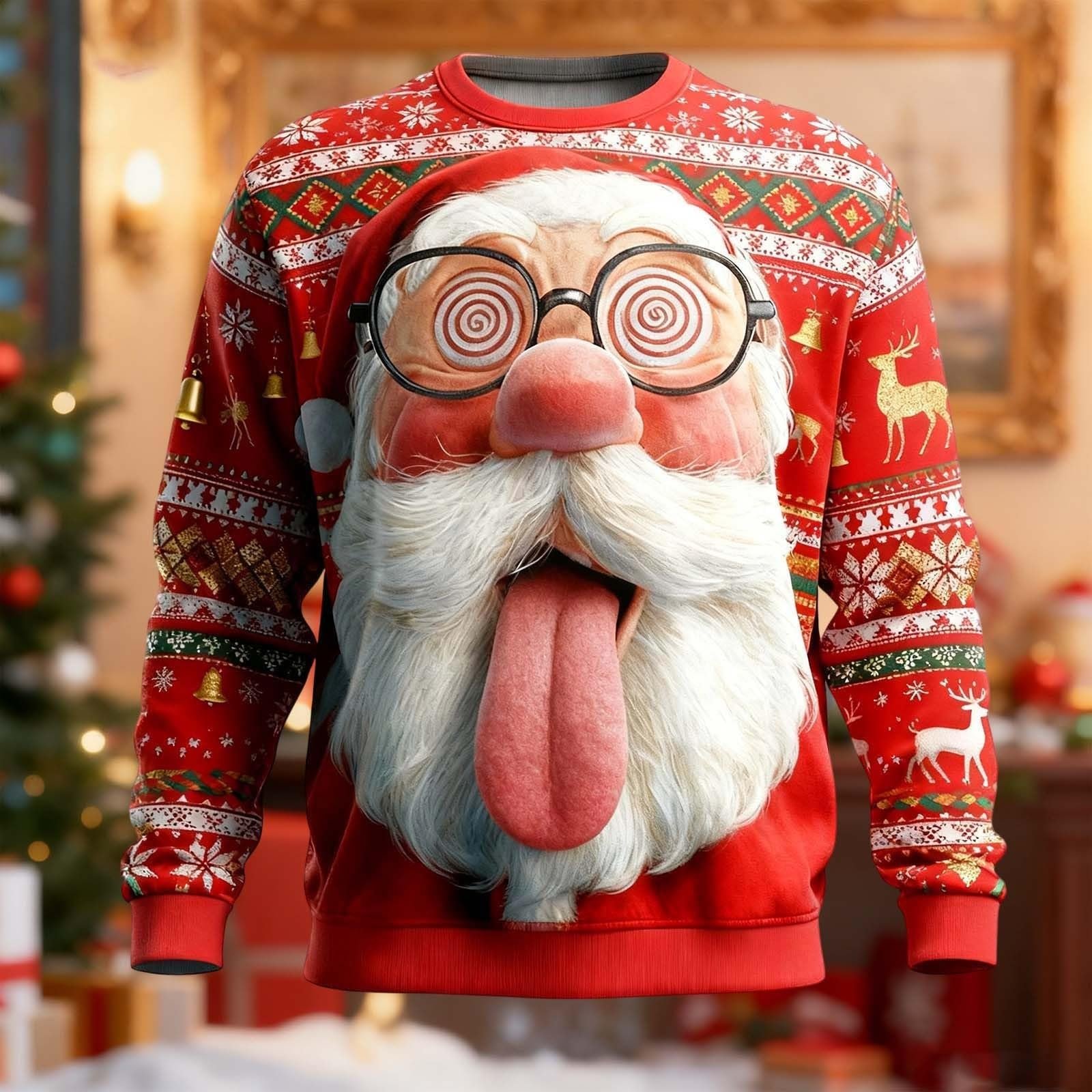 Різдвяний светр з довгими рукавами та круглим вирізом, фото №2