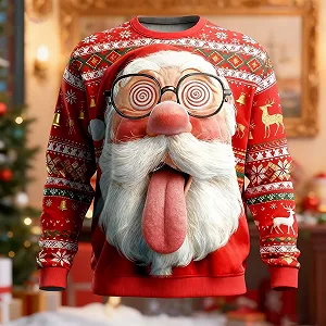 Різдвяний светр з довгими рукавами та круглим вирізом synthetic.ua - Фото 1