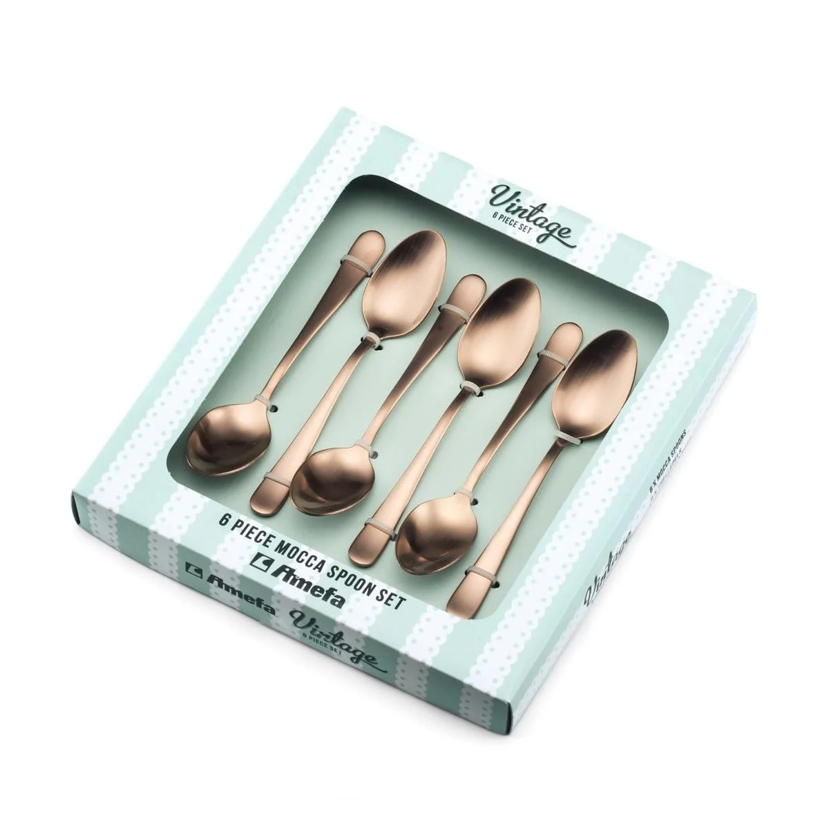 Ложки для еспресо Amefa Austin, набір 6 шт., нержавіюча сталь з PVD-покриттям, мідний колір, фото №3