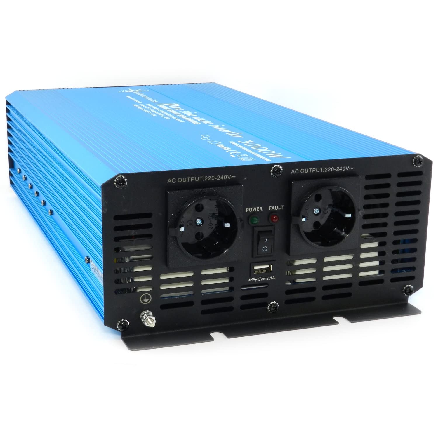 Інвертор Solartronics TS3000 Конвертер Напруги 12 В 3000/6000 Вт Чиста Синусоїда Синій Сонячний USB AC Розетка, фото №5