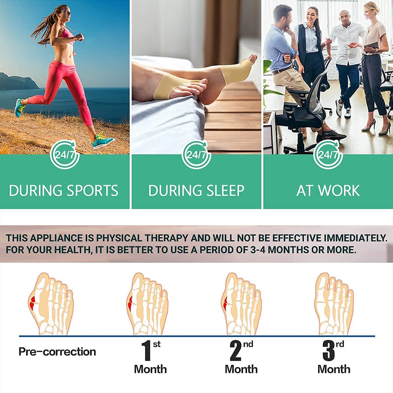 Роздільник для пальців ніг 2 пари, Роздільники для пальців ніг, Захист від бурситу, фото №5