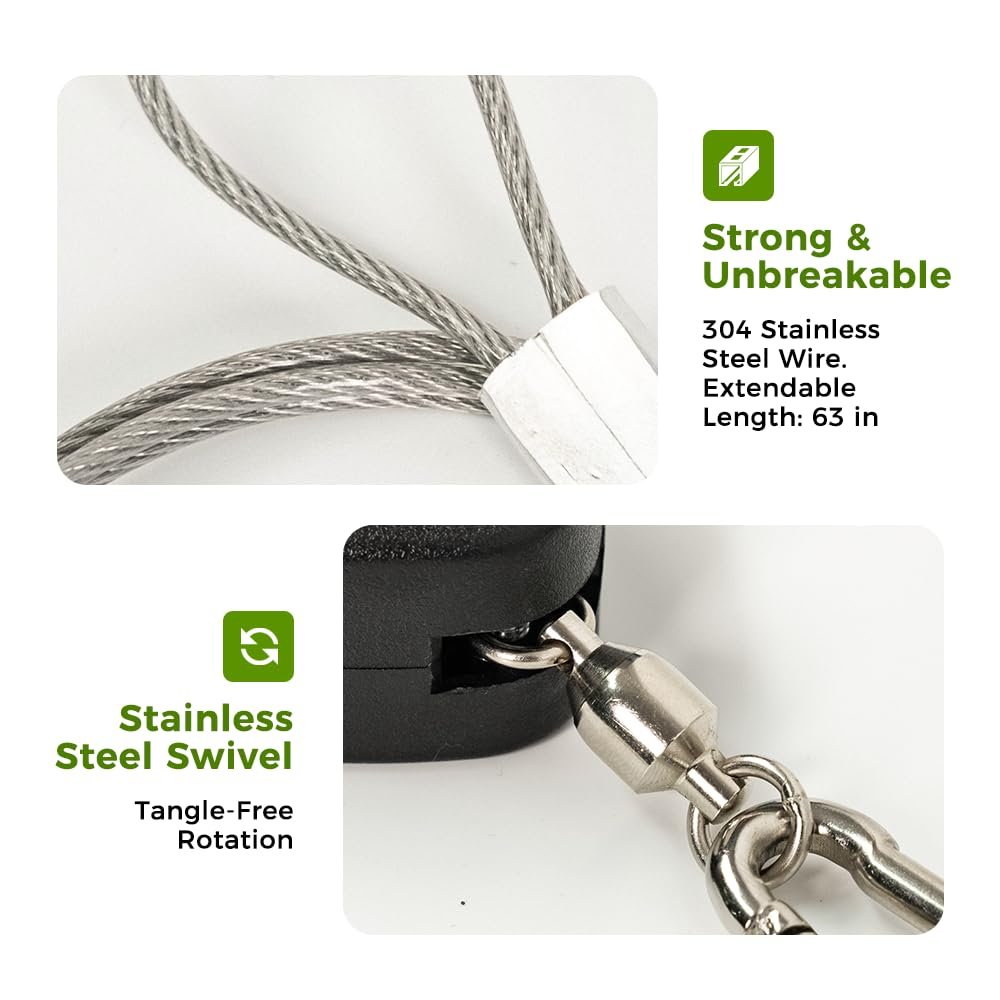 Підвісний гачок з роликом Bamworld Висувний для кошиків та горщиків, фото №5