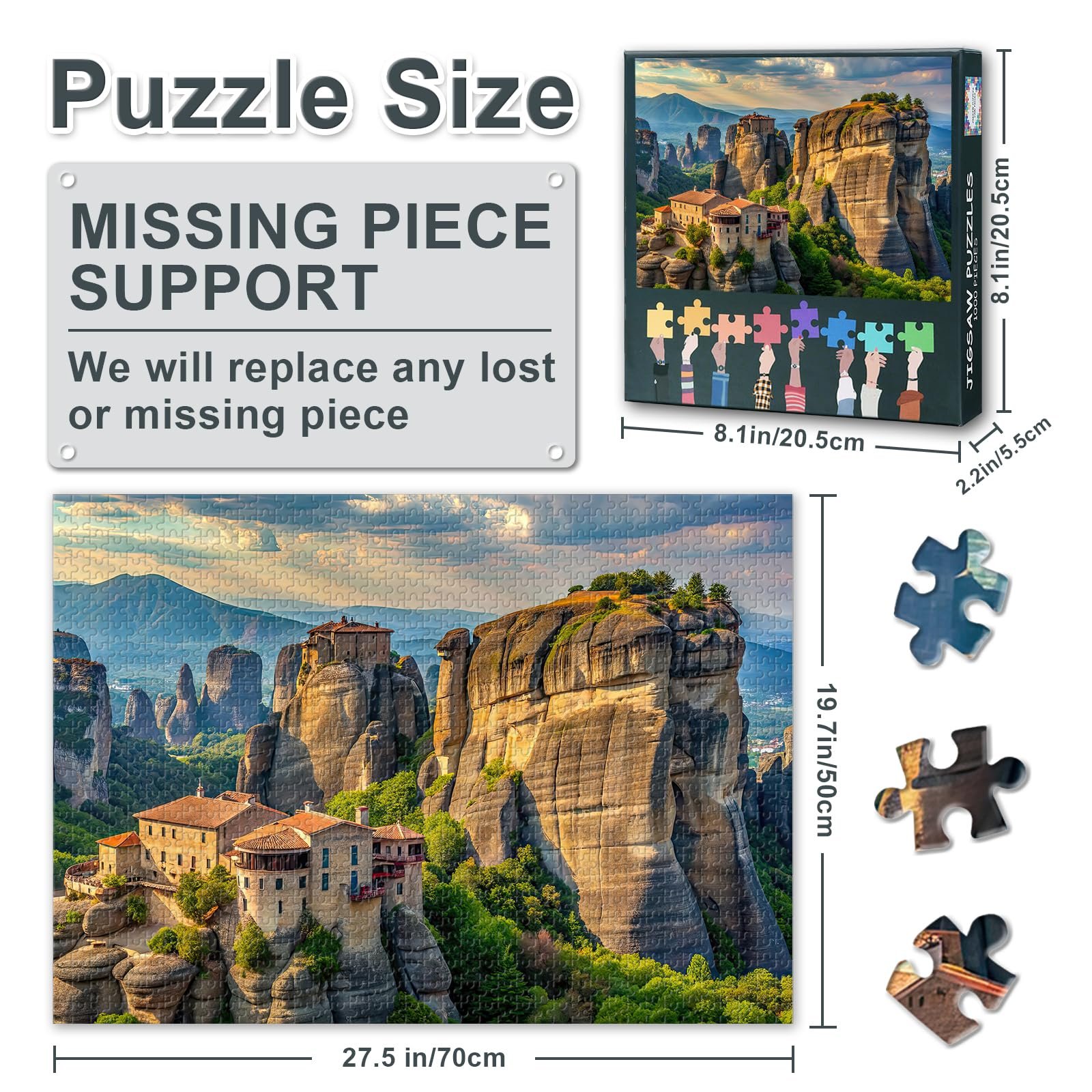 Пазли Метеори Греція Монастирі на скелях 1000 елементів 70 x 50 см, фото №3