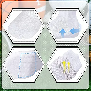 Женские носки White Black Sports Socks Solid Color Padded Sneaker Socks Размер 4-8, разноцветные (10 пар) synthetic.ua - Фото 1