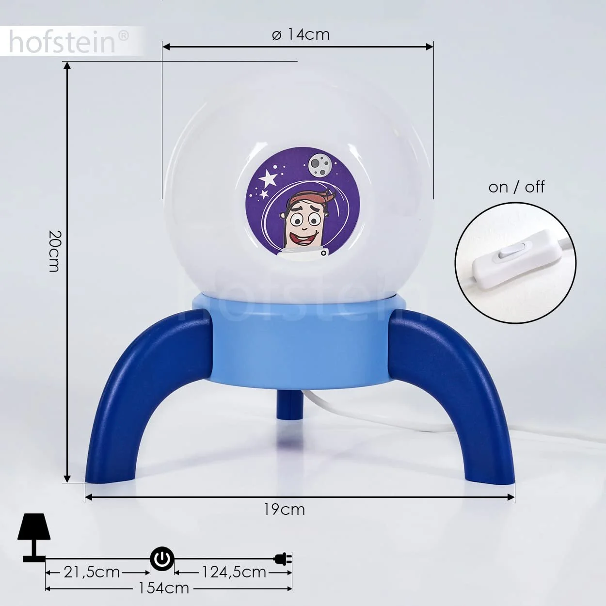 Настільна лампа Rougemont LED 5.4 Вт Astronaut Blue White, фото №5