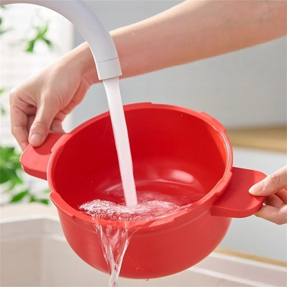 Скороварка для микроволновой печи 27,5 x 14 см ПП-силиконовая многофункциональная для риса овощей и макарон пароварка, фото №4