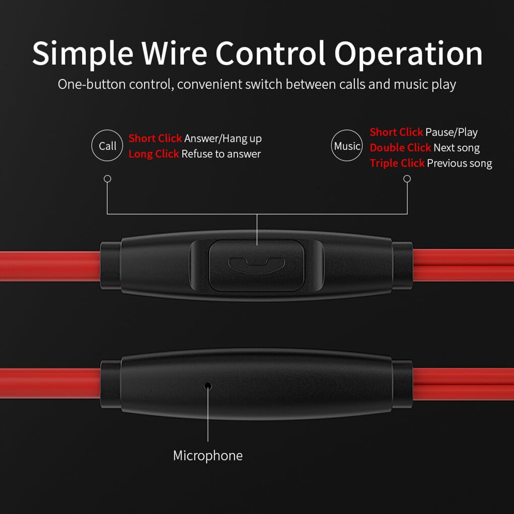 Наушники SUIOPPYUW Кабельные Вкладыши-Наушники Легкие Металлические с Микрофоном, фото №4