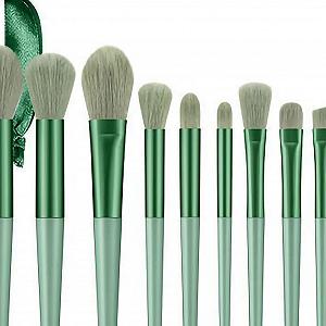 Набор кистей для теней Verdant Touch, набор кистей для макияжа, 13 шт, ручной, мягкий, набор кистей для смешивания косметики для пудры для лица, консилера, зеленая кисть для теней, косметические инструменты - Фото 1