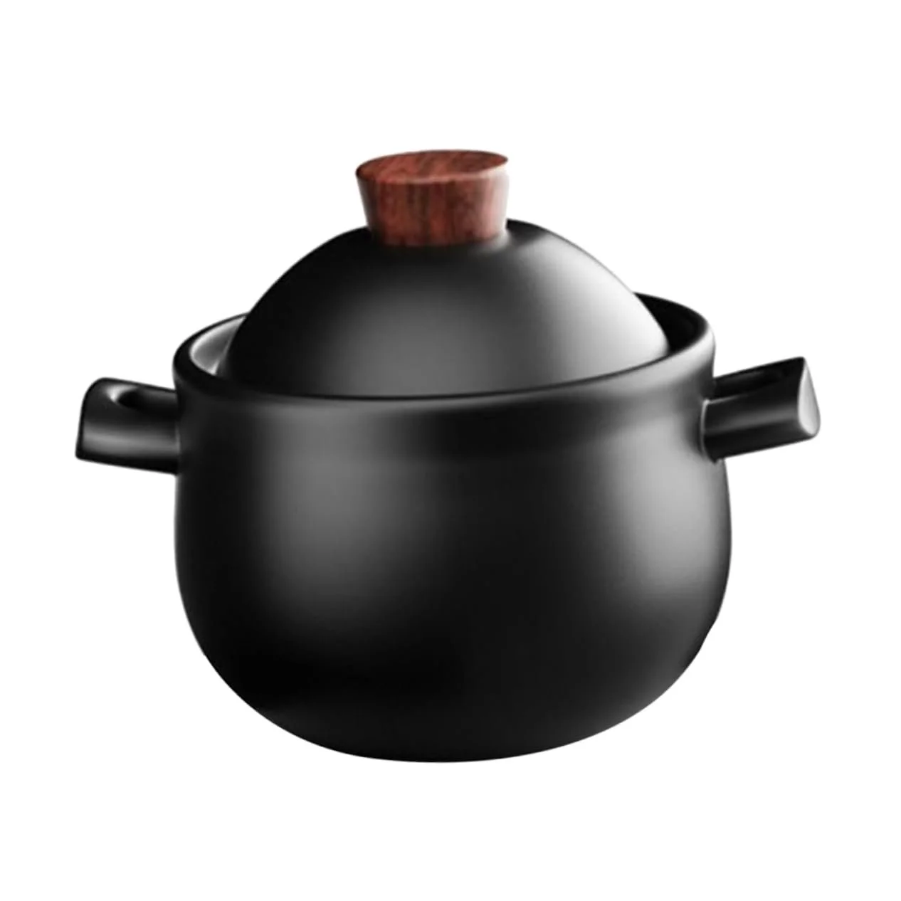 Кастрюля-жаровня керамическая большая термостойкая для супов и рагу с двойными ручками, фото №1