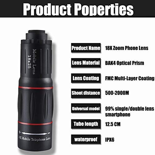 Монокуляр QHYTL 18x25 для смартфона HD оптичний, фото №5 Монокуляр QHYTL 18x25 для смартфона HD оптичний, фото №5