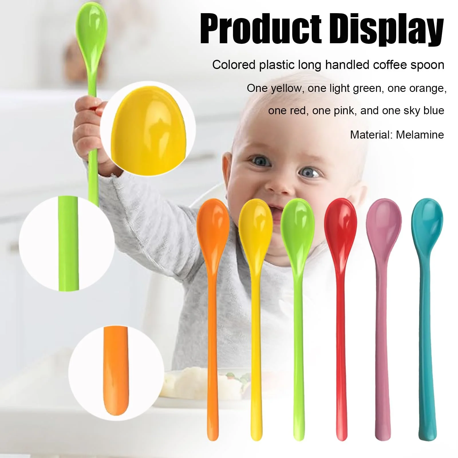 Ложки Пластикові Різнокольорові для морозива, 6 шт, фото №8 Ложки Пластикові Різнокольорові для морозива, 6 шт, фото №8