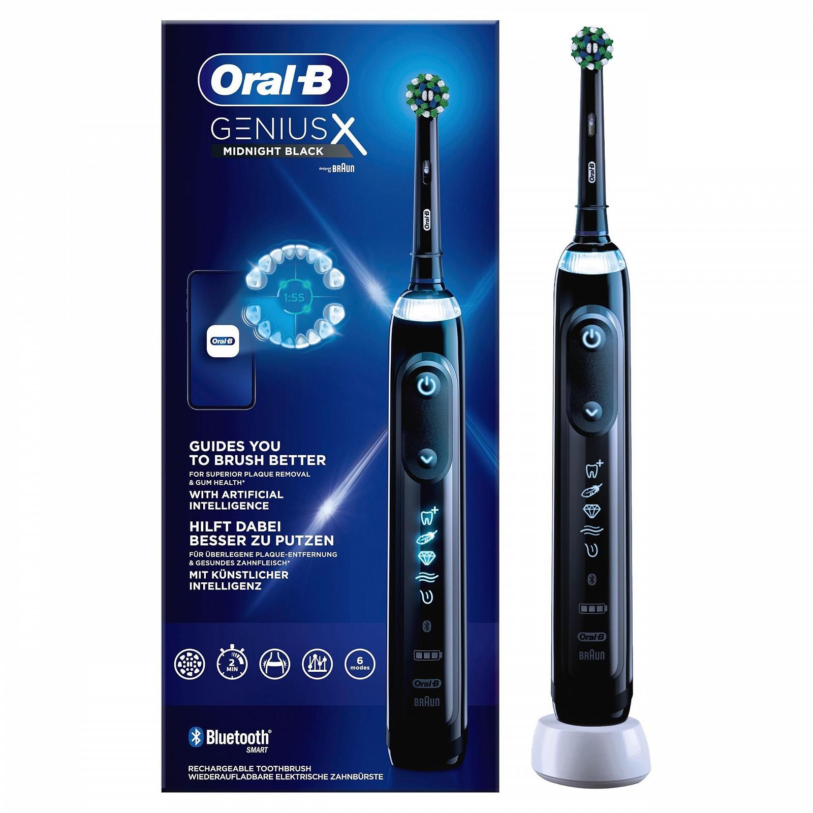 Електрична зубна щітка Oral-B Genius X 6 режимів Bluetooth Чорна, фото №1